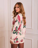 Soft Promise Floral Print Knit Sweater