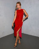 Merry Mood Ruched Midi Dress