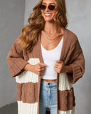 Nestle Down Contrast Stripe Knit Cardigan