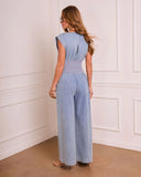 Marzelle Chambray Wide Leg Jumpsuit