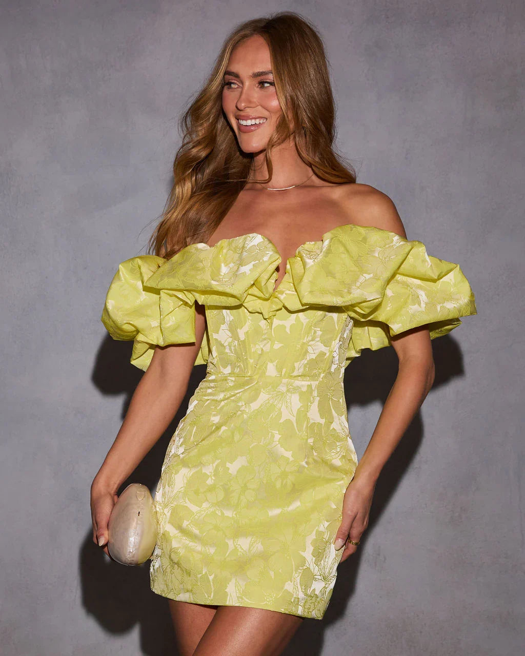 Budding Beauty Off The Shoulder Mini Dress