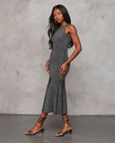 Allira Knit Metallic Mermaid Midi Dress