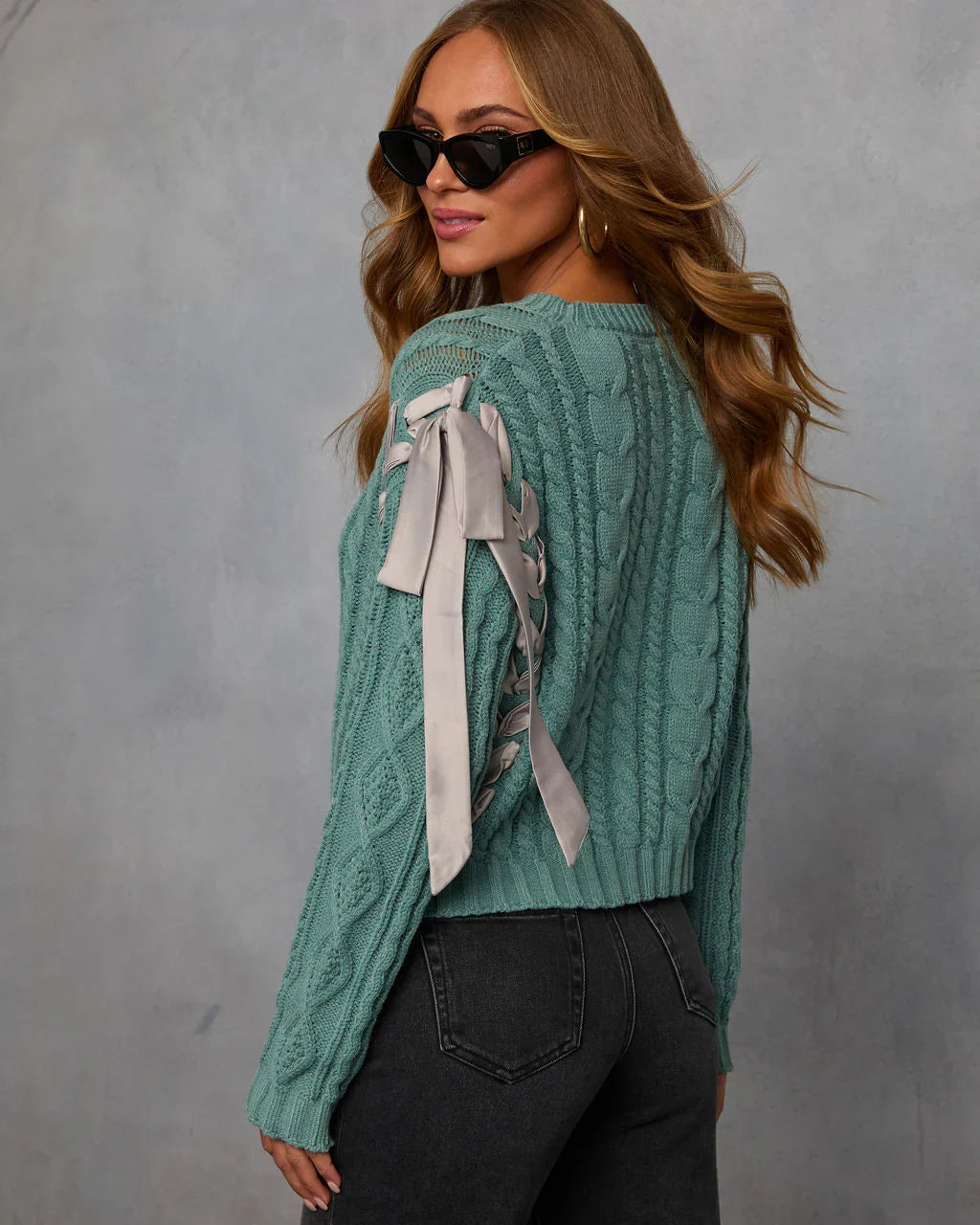 Maleena Braided Ribbon Sweater
