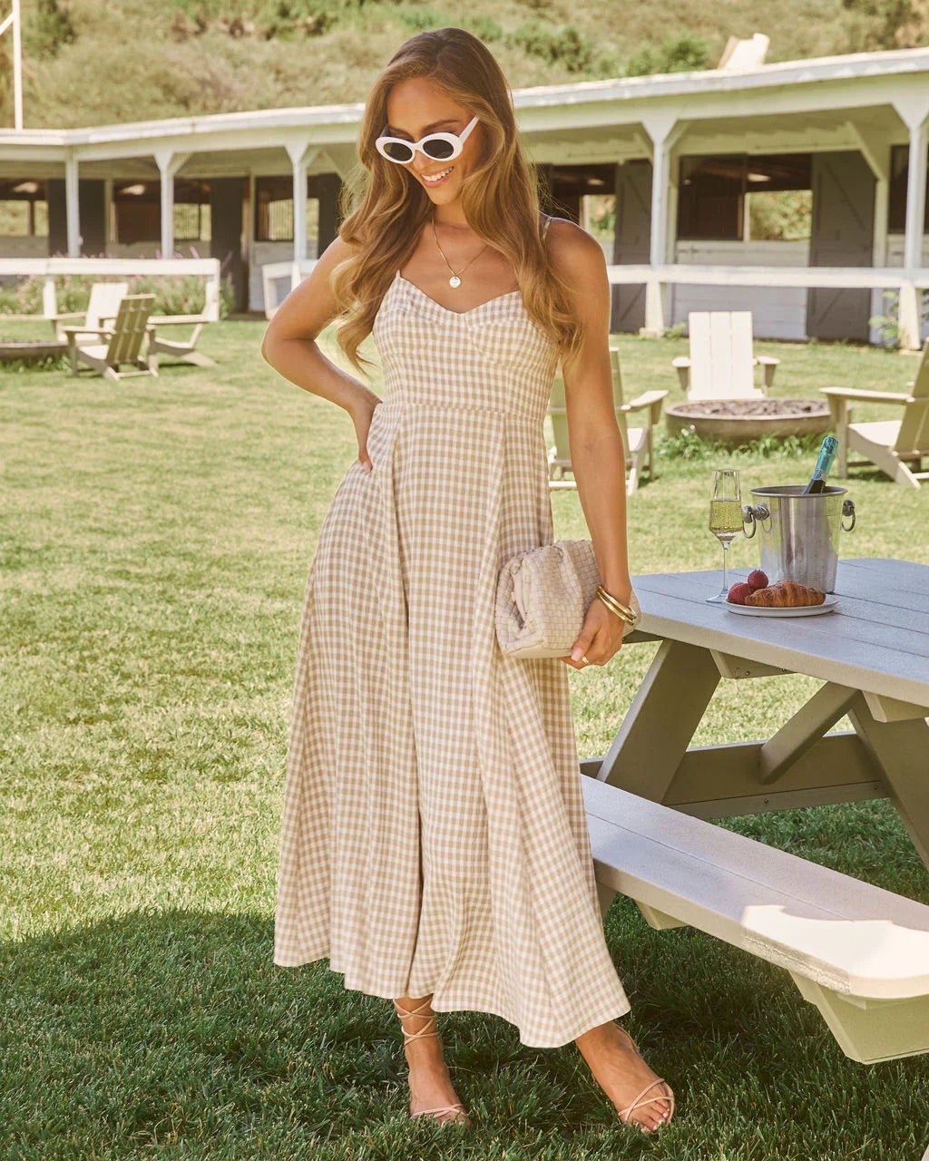 Maralen Gingham Maxi Dress