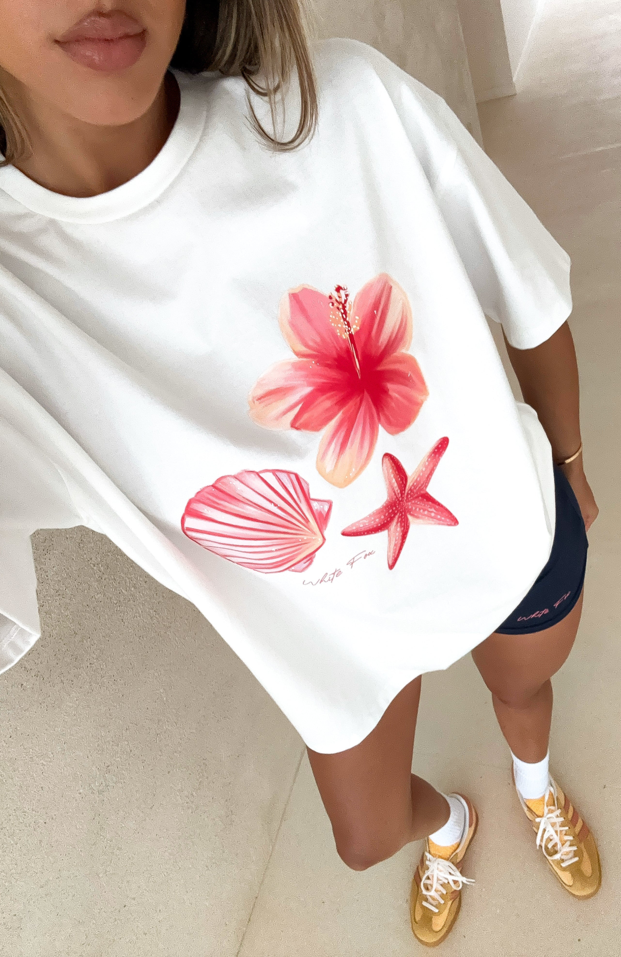 Treasured Memories Oversized Tee White