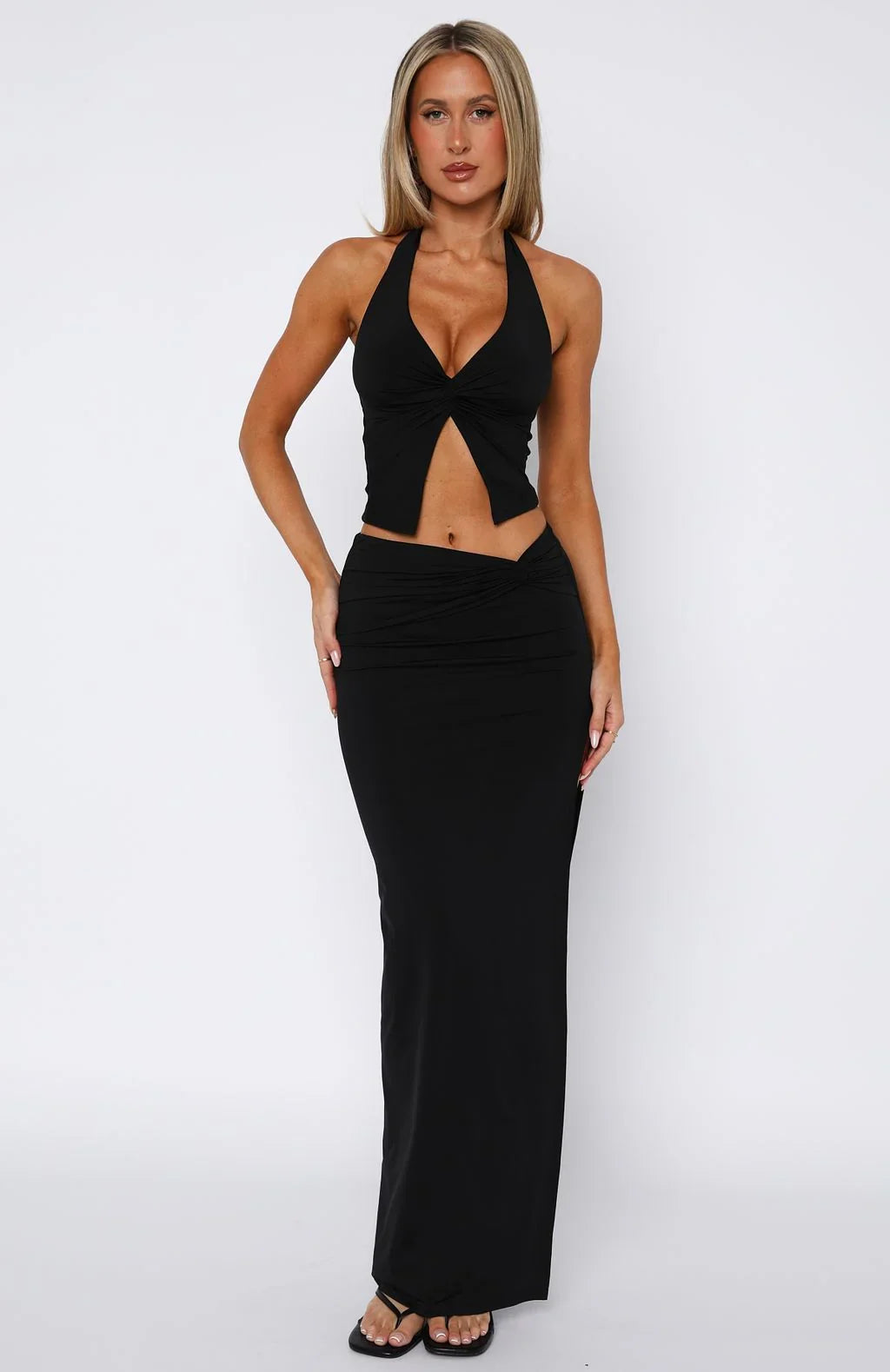 Made You Look Halter Top Black