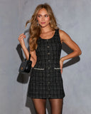 Sparkle Sips Embellished Tweed Mini Dress