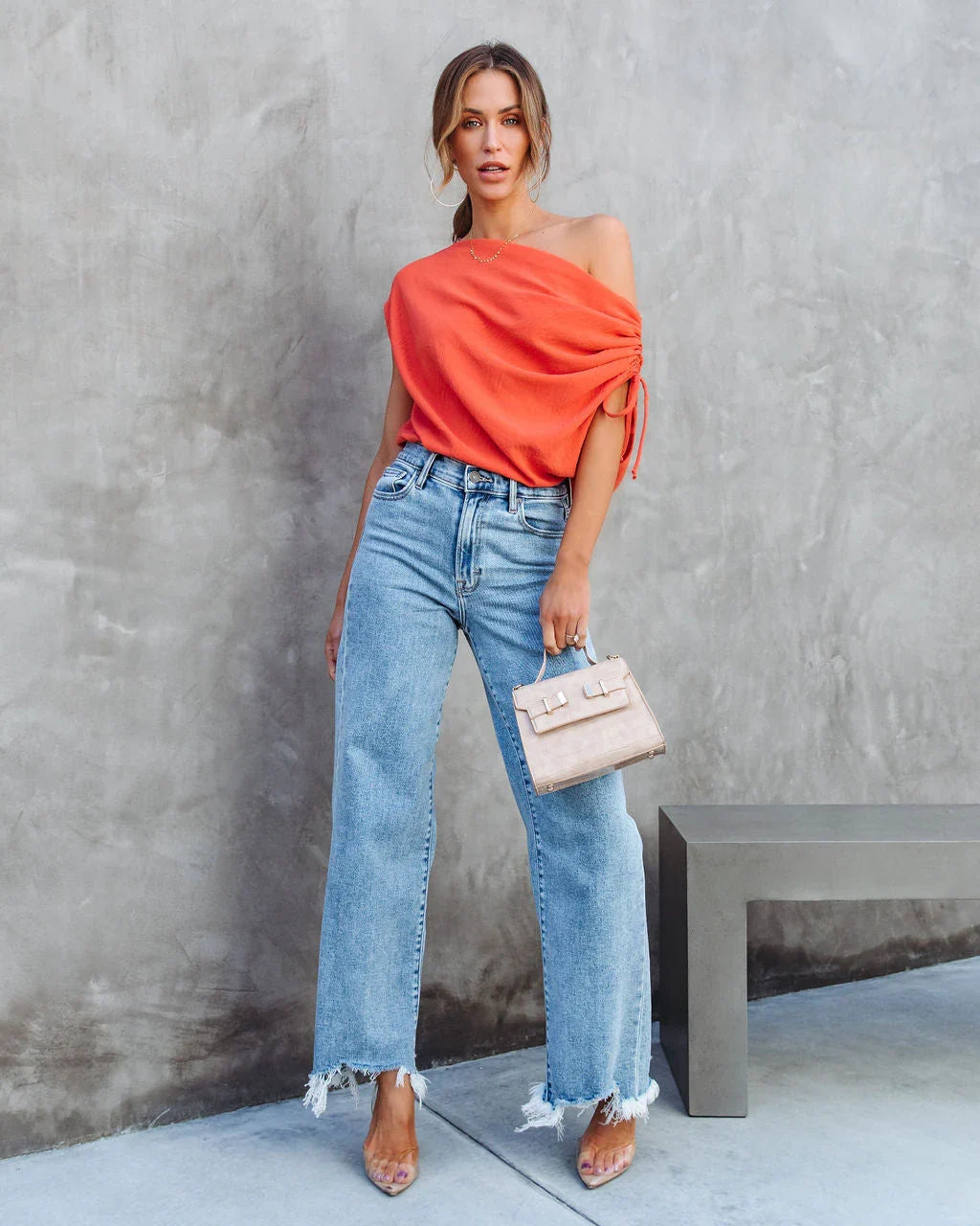 Thomas One Shoulder Ruched Cutout Top