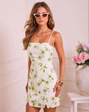 Feathered Garden Floral Linen Mini Dress