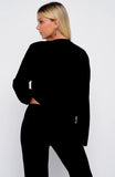 Slow Life Long Sleeve Pyjama Top Black