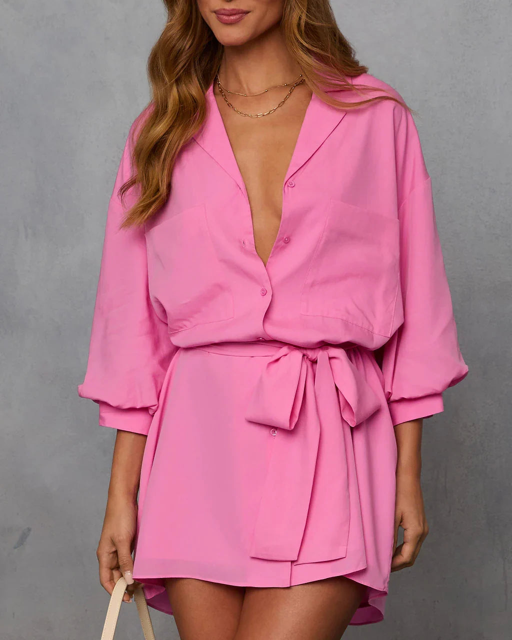 Brenna Blouson Sleeve Shirt Dress