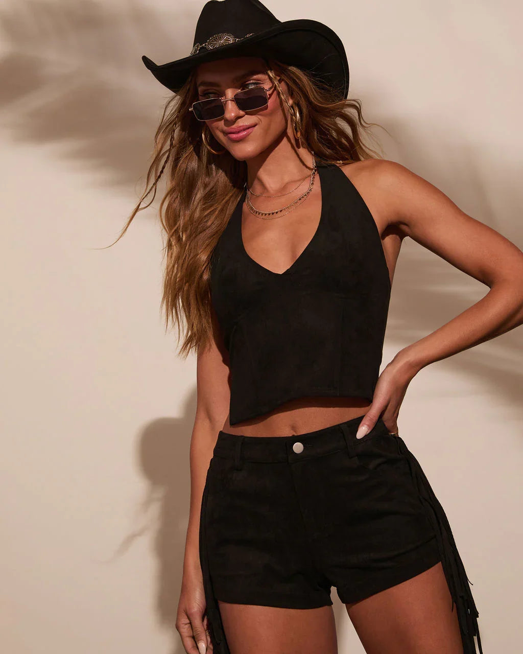 Groove Together Suede Halter Top