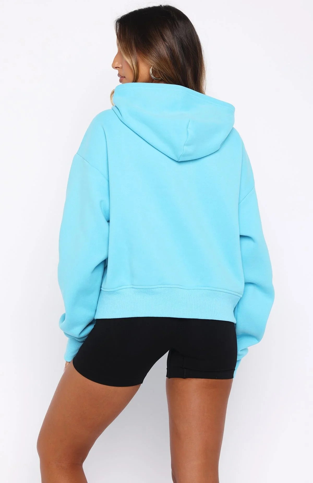 Starting Off Strong Boxy Zip Front Hoodie Azure