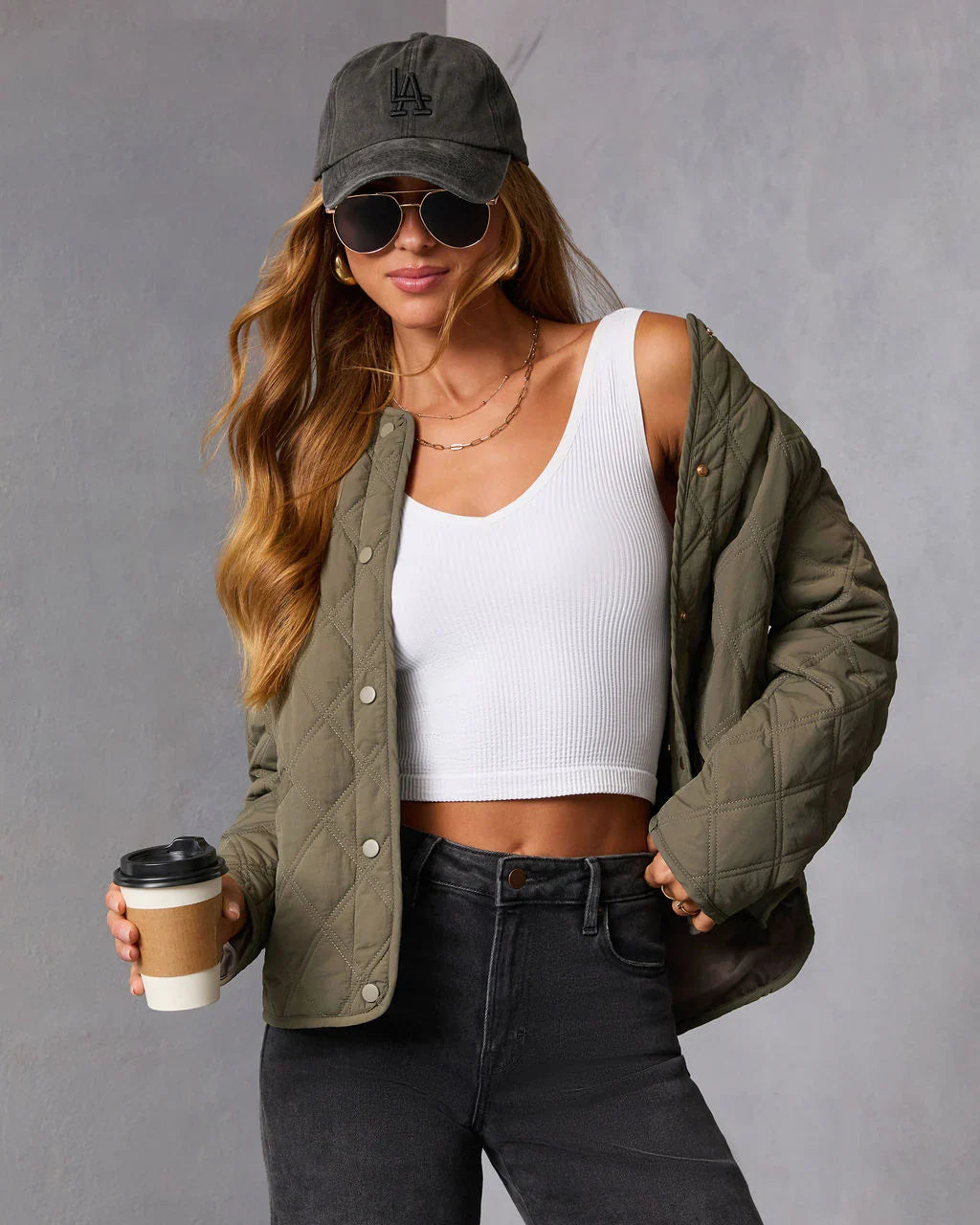 Cozycore Quilted Hooded Twofer Jacket