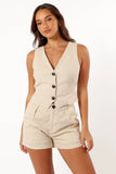 Allegra Linen Vest Natural