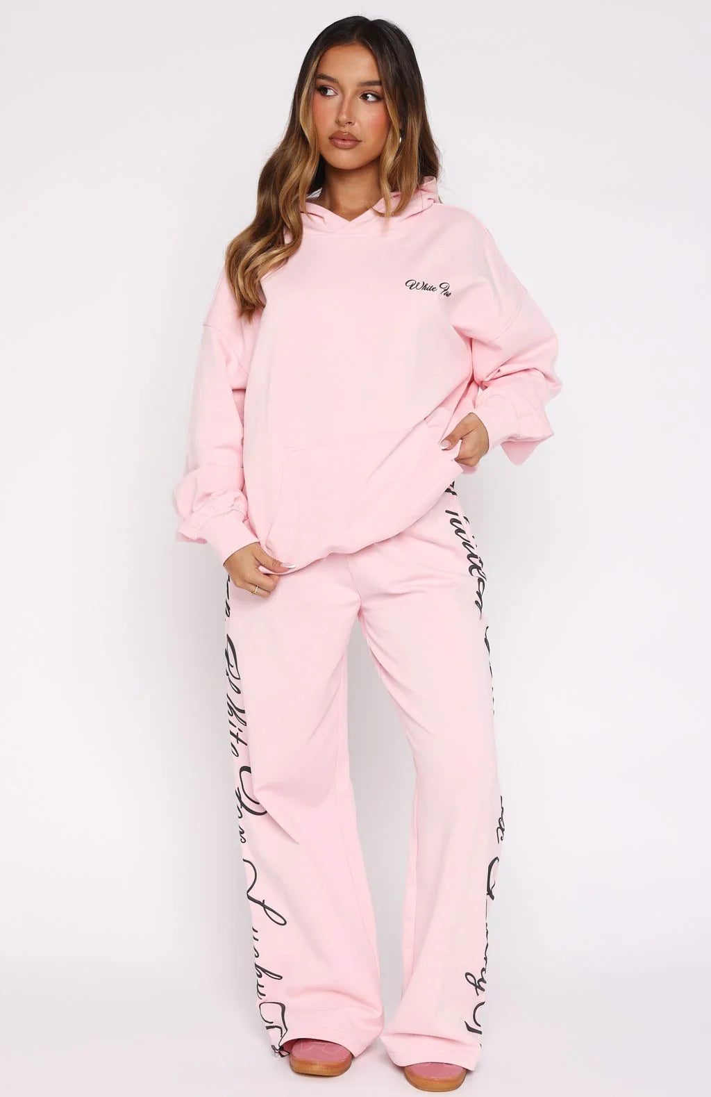 Lucky Thirteen Shaya Wide Leg Sweatpants Soft Pink