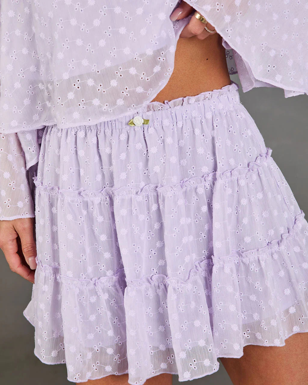 Balcony Breeze Tiered Mini Skirt
