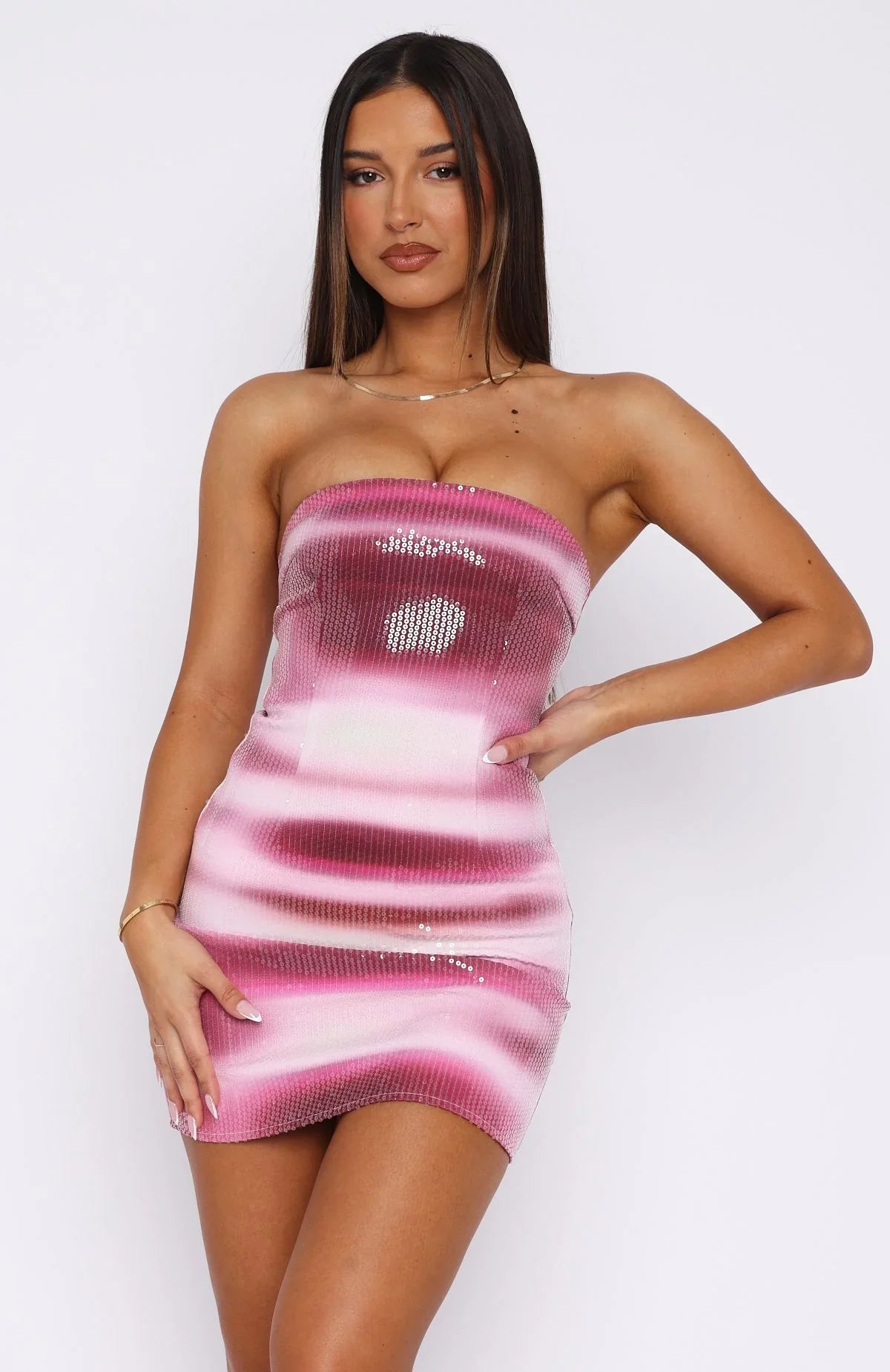 Make Up My Mind Sequin Mini Dress Boysenberry Ripple