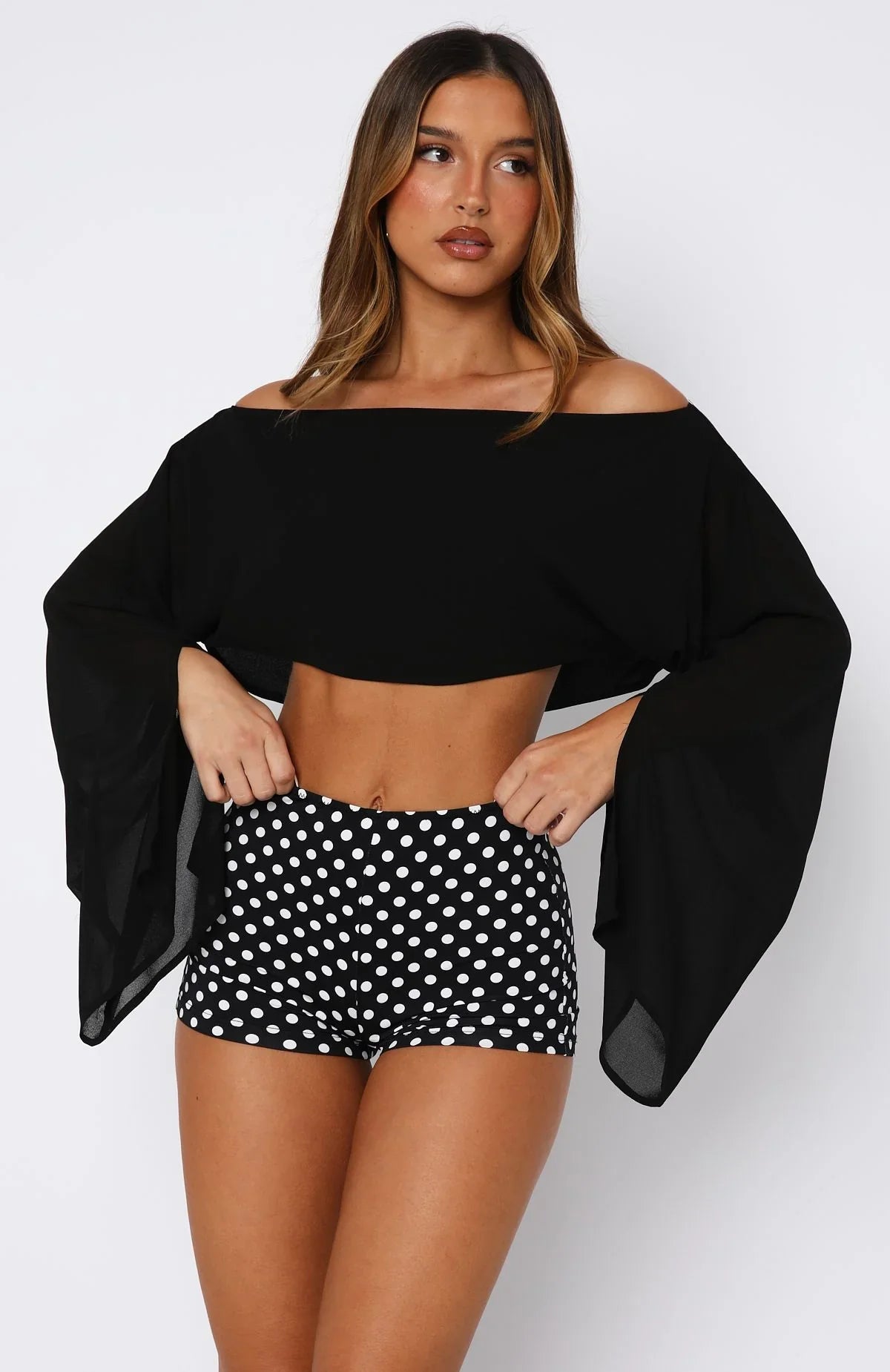 Desert Drifts Long Sleeve Top Black
