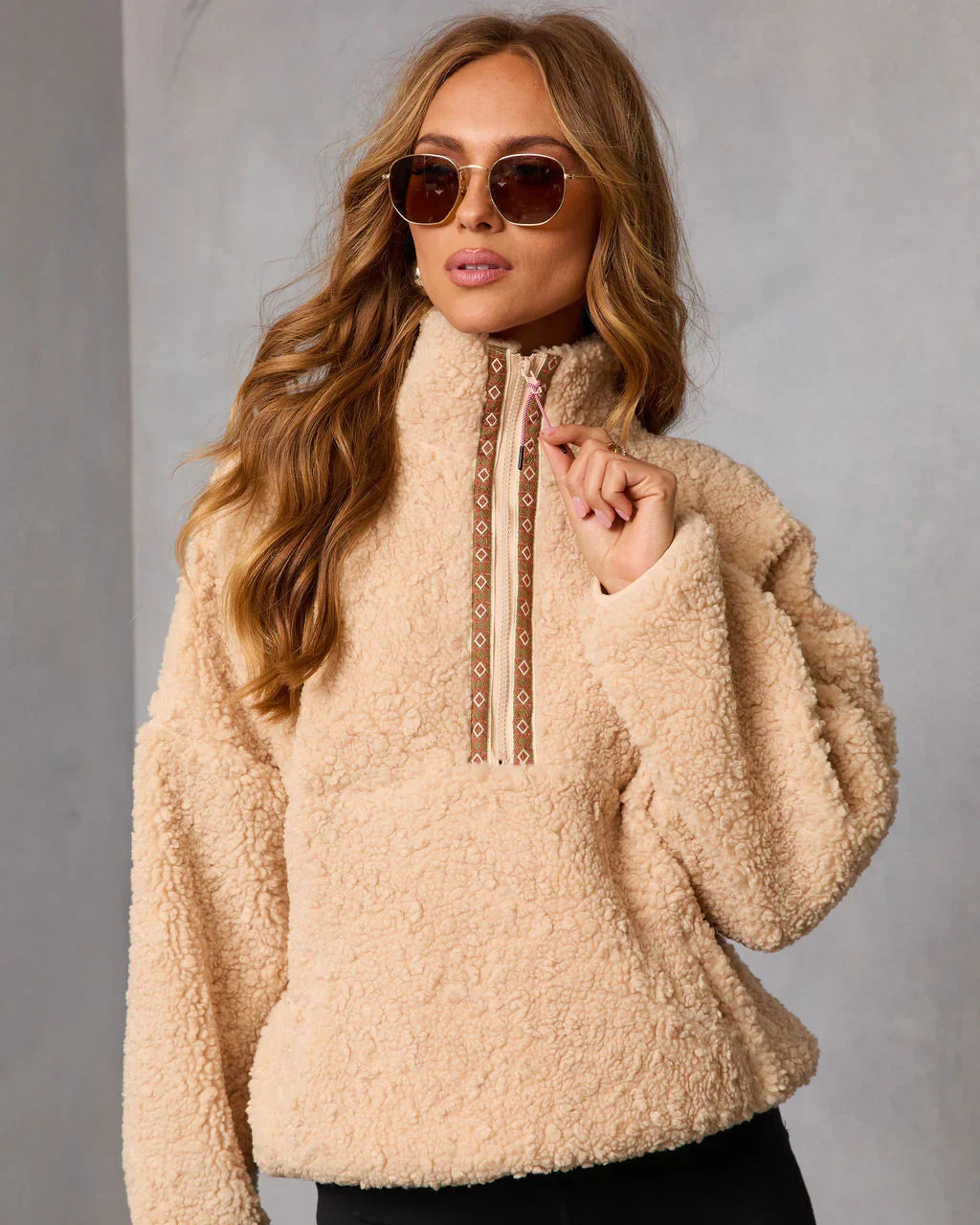 Cold Embrace Teddy Quarter Zip Sweatshirt