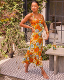 My Fair Lady Floral Ruffle Maxi Dress