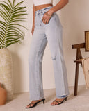 Crystal Super Stretch Distressed Relaxed Denim