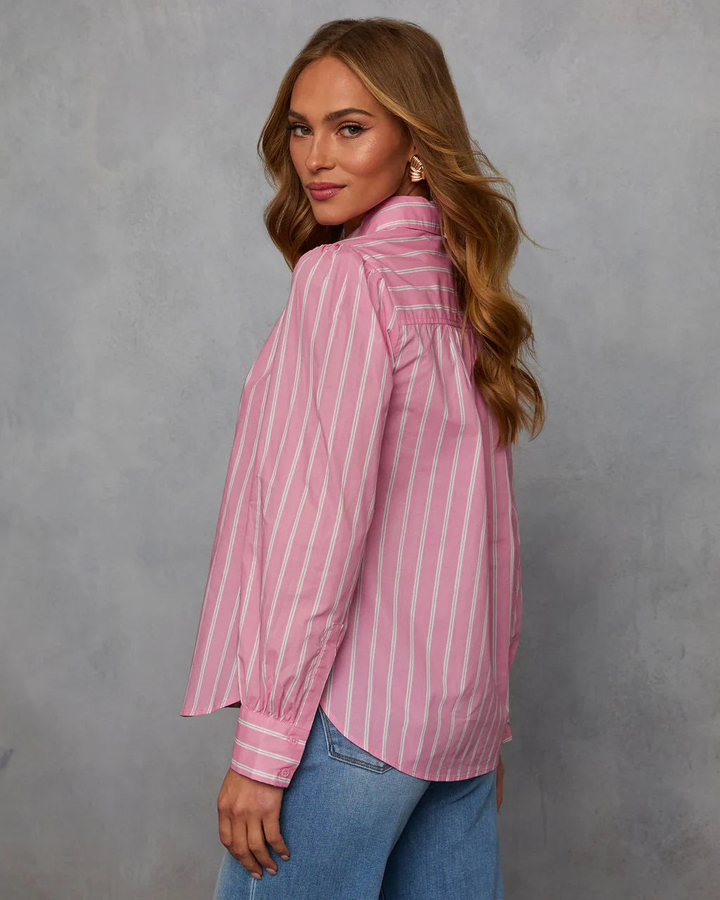Cellia Striped Button Down Top