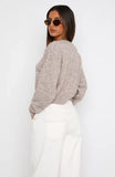 Warm Whispers Knit Cardigan Taupe