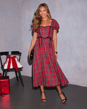 Peppermint Wishes Plaid Maxi Dress