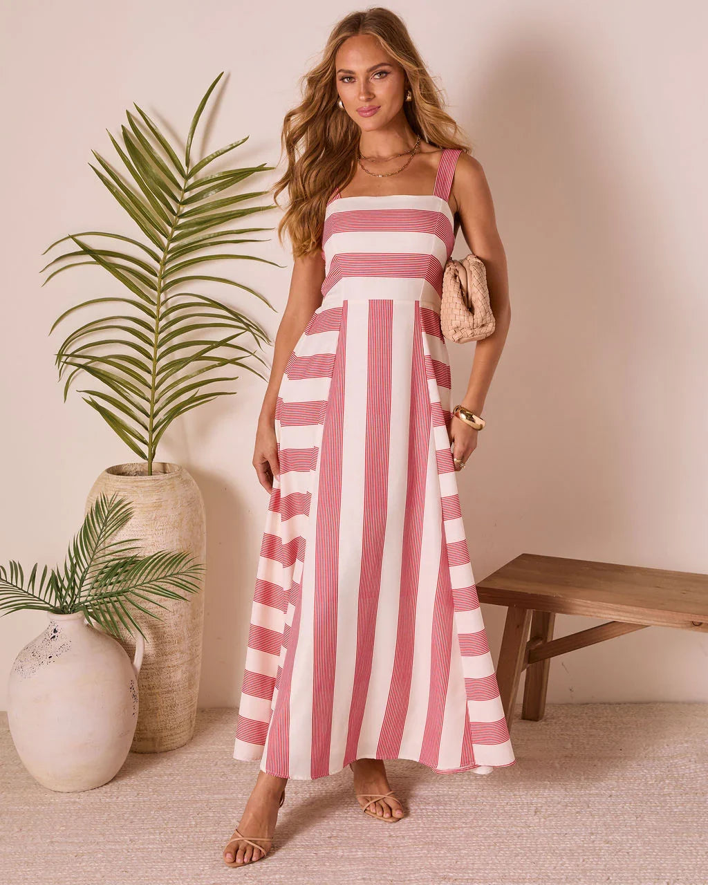 Everen Striped Maxi Dress