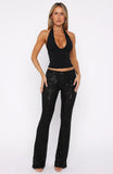 Moonlit Vows Beaded Pants Black