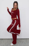 Found You Out Track Pants Burgundy