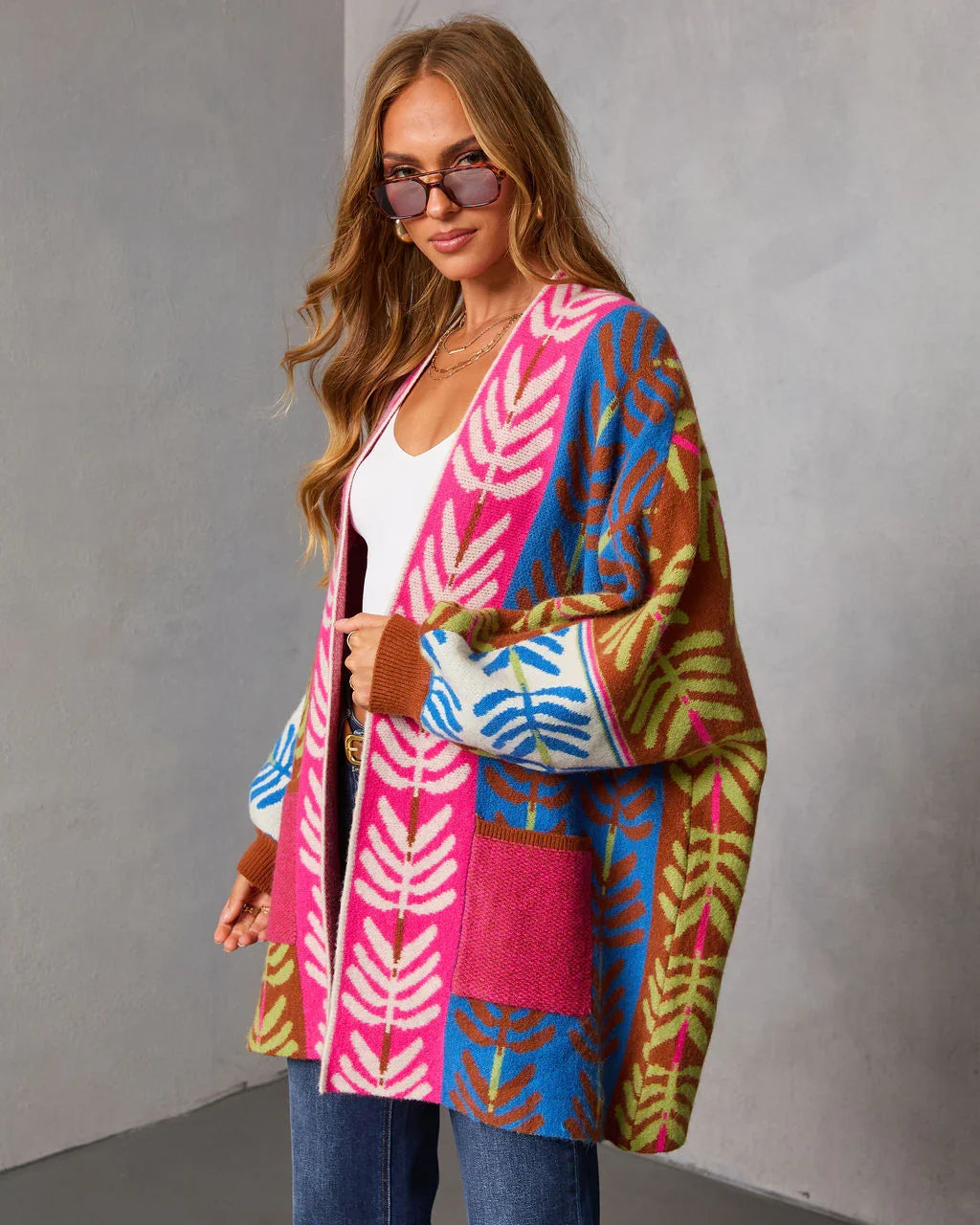 Gildelle Multi Color Print Cardigan