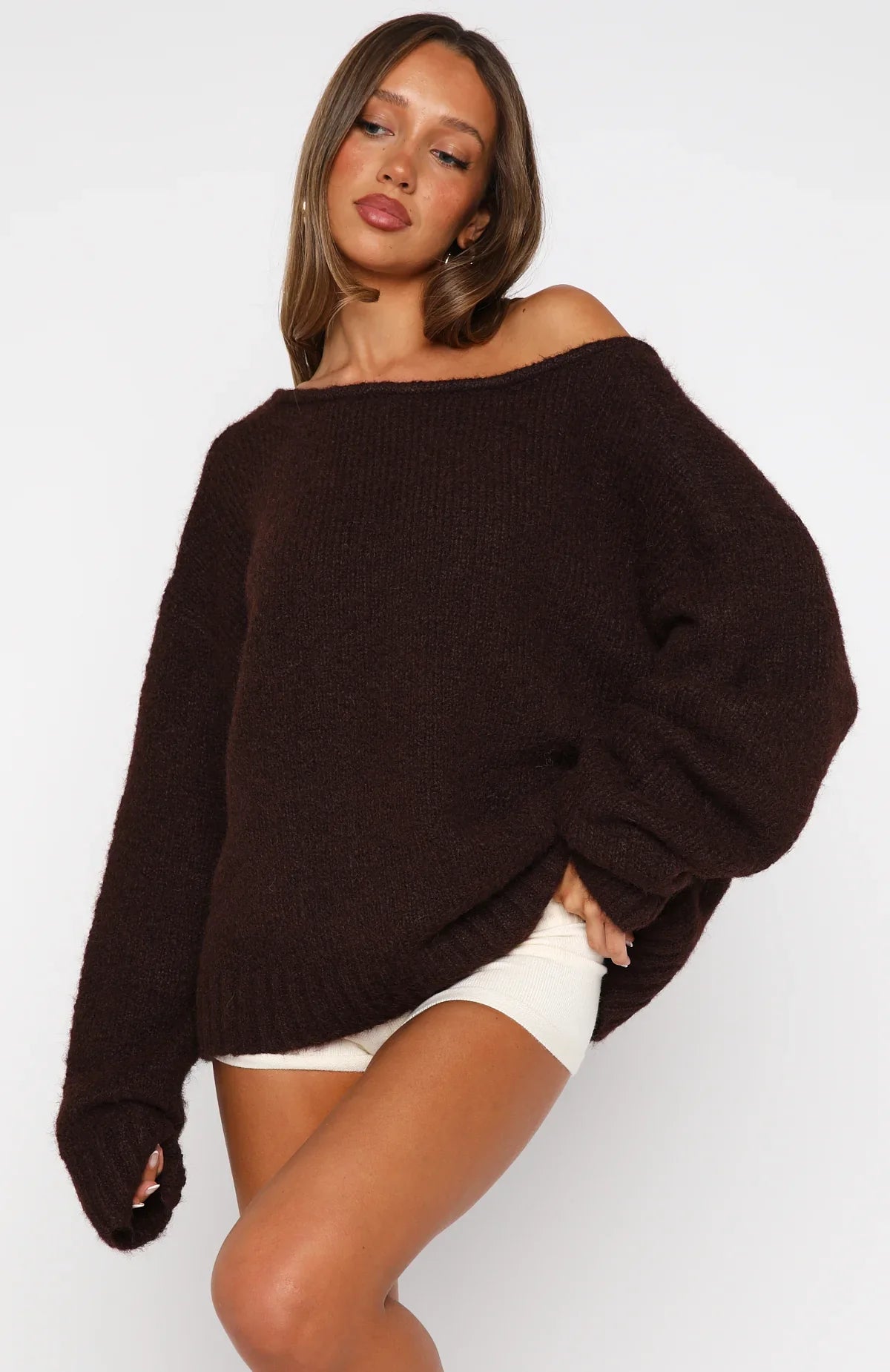 Softer Love Knit Sweater Chocolate