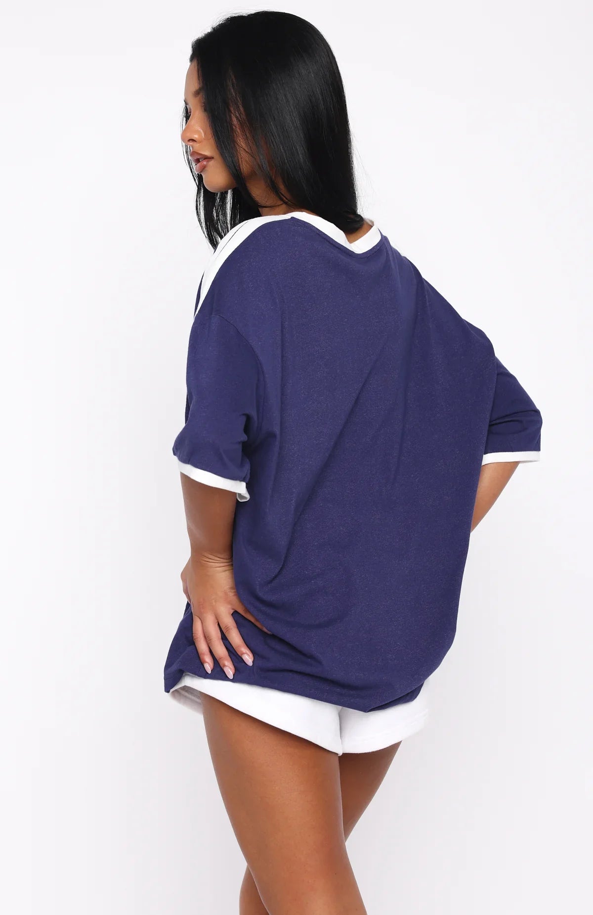 Life Goals Oversized Sports Tee Navy
