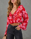 Lovers Bloom Floral Ruffle Blouse