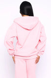 Ready To Go Zip Front Hoodie Pink