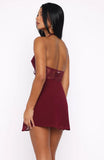 Diamonds Are Forever Mini Dress Burgundy