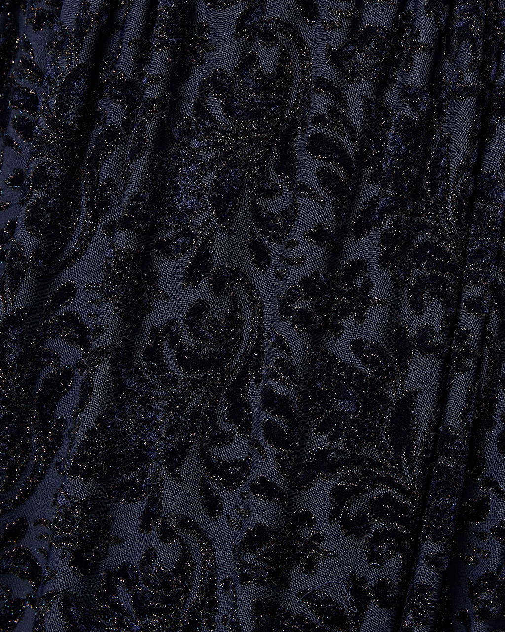 Miriza Flocked Mesh Velvet Midi Skirt