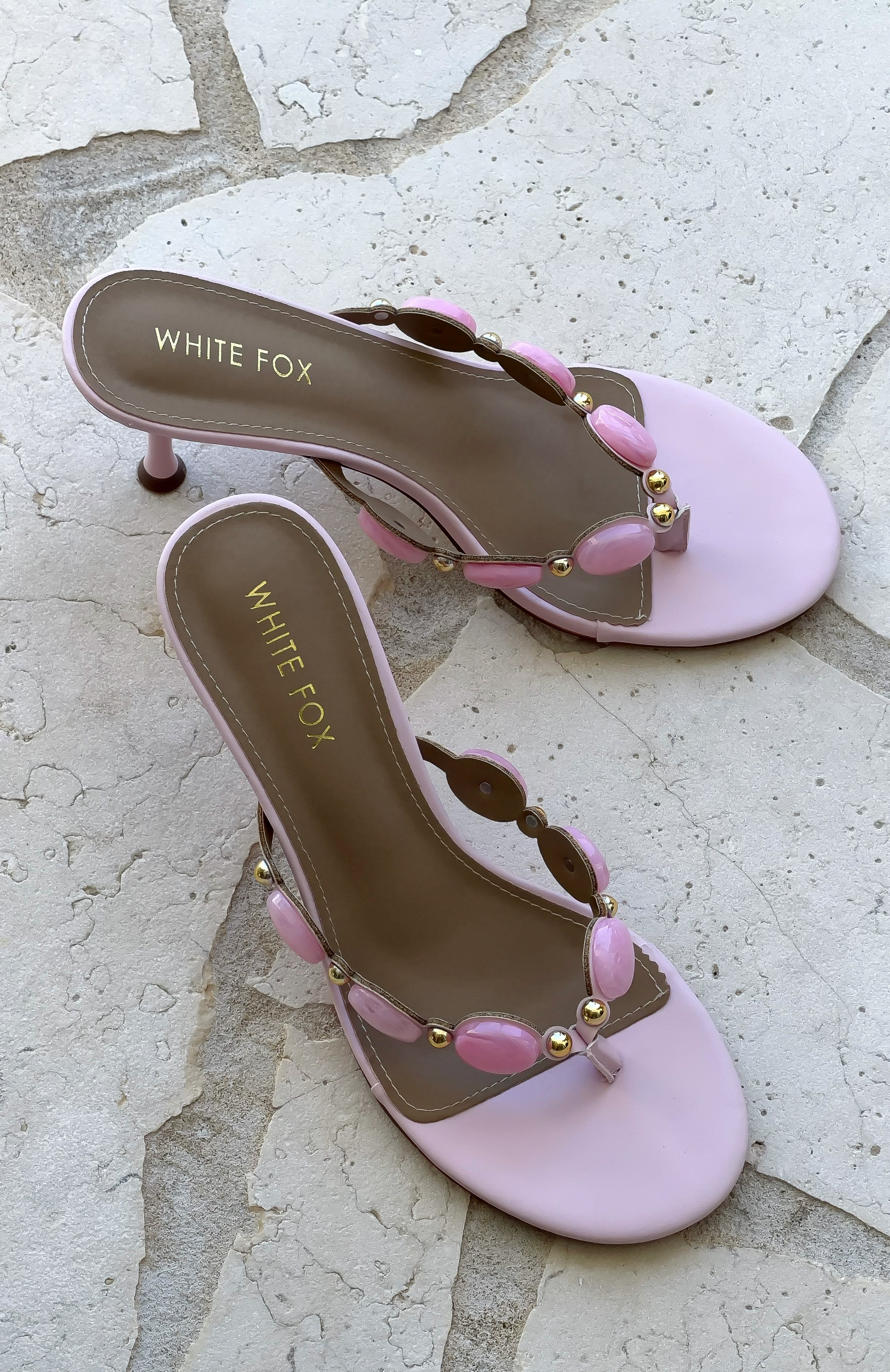 Nina Beaded Mules Baby Pink