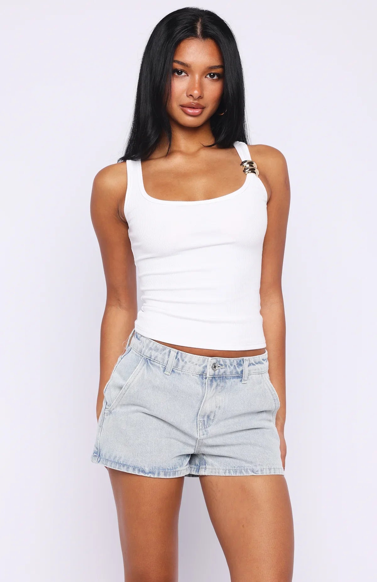 Whispers Of Us Denim Shorts Glacier Blue
