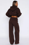 Stay Lifted Wide Leg Sweatpants Bitter Chocolate