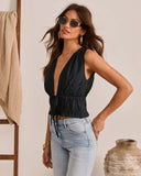 Fellie Front Tie Hem Tank