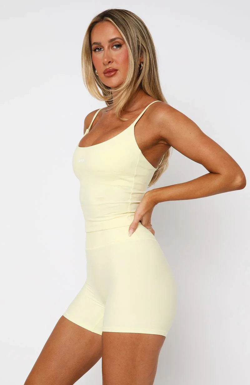 Keep Up High Waisted Shorts 4 Lemon