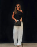 Thomas One Shoulder Ruched Cutout Top