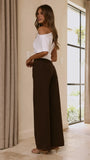 Zandra Wide Leg Jeans Chocolate