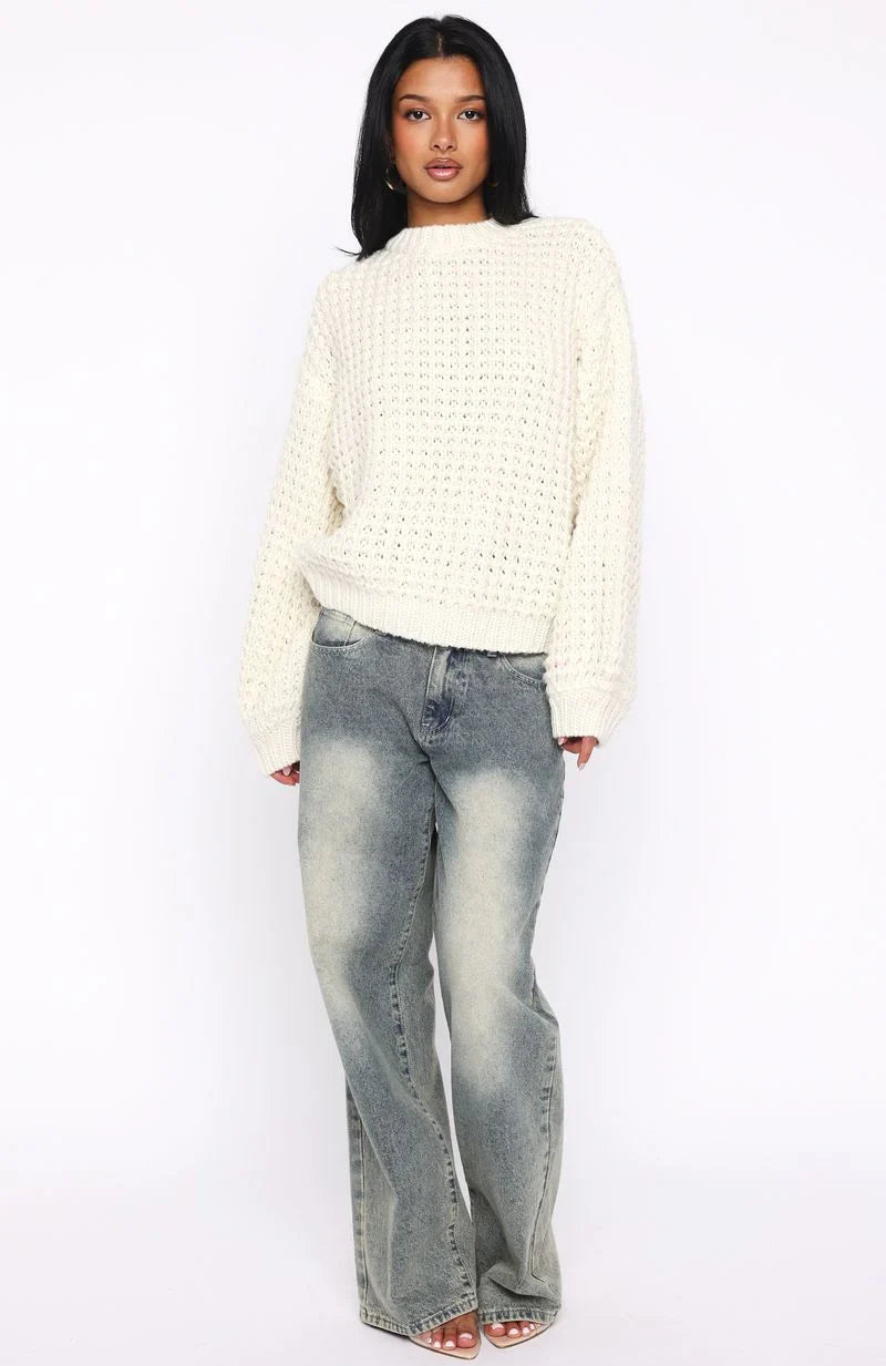 Pure Comfort Knit Sweater Cream