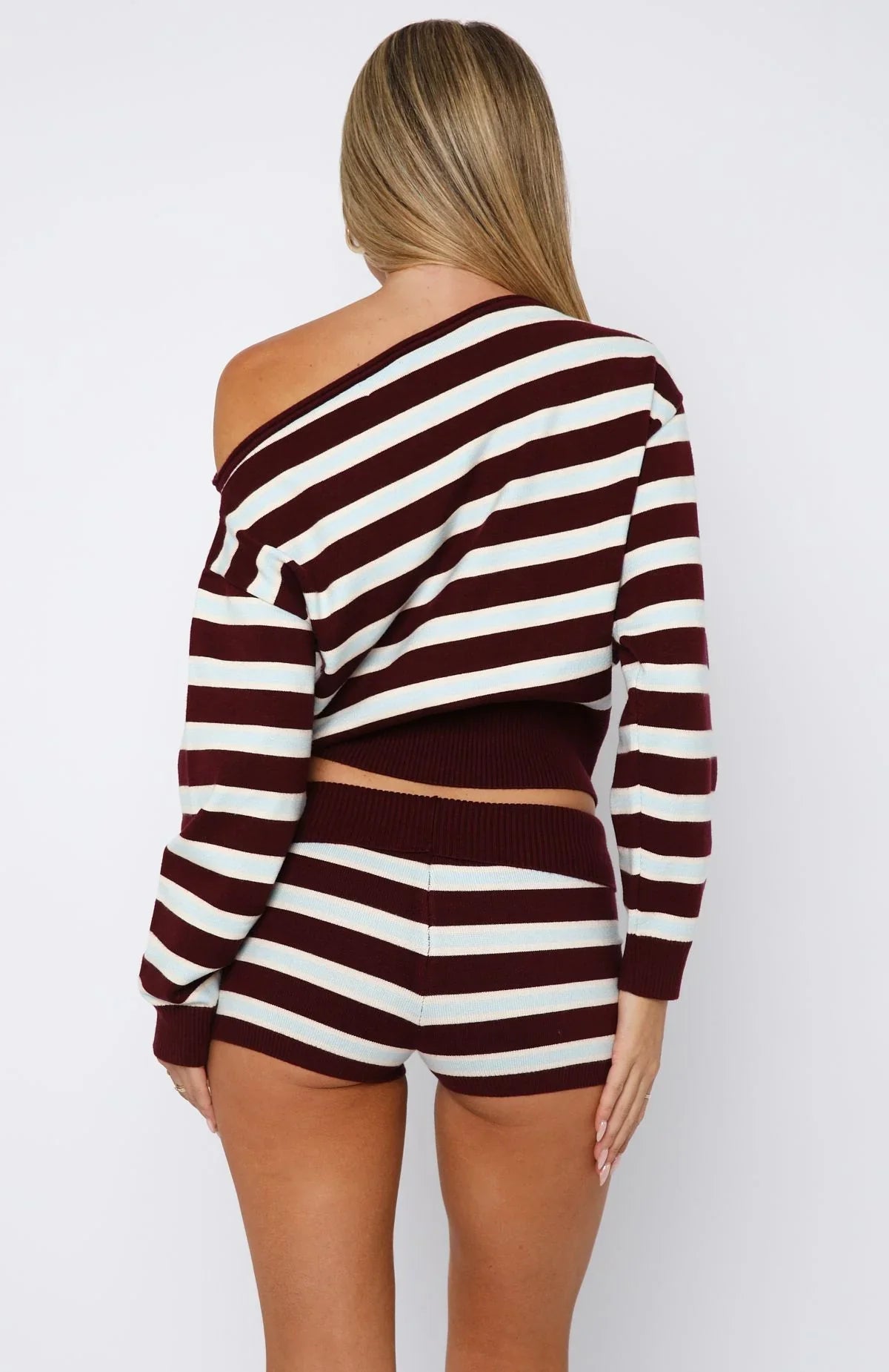 Everything To Everybody Sweater Burgundy Stripe