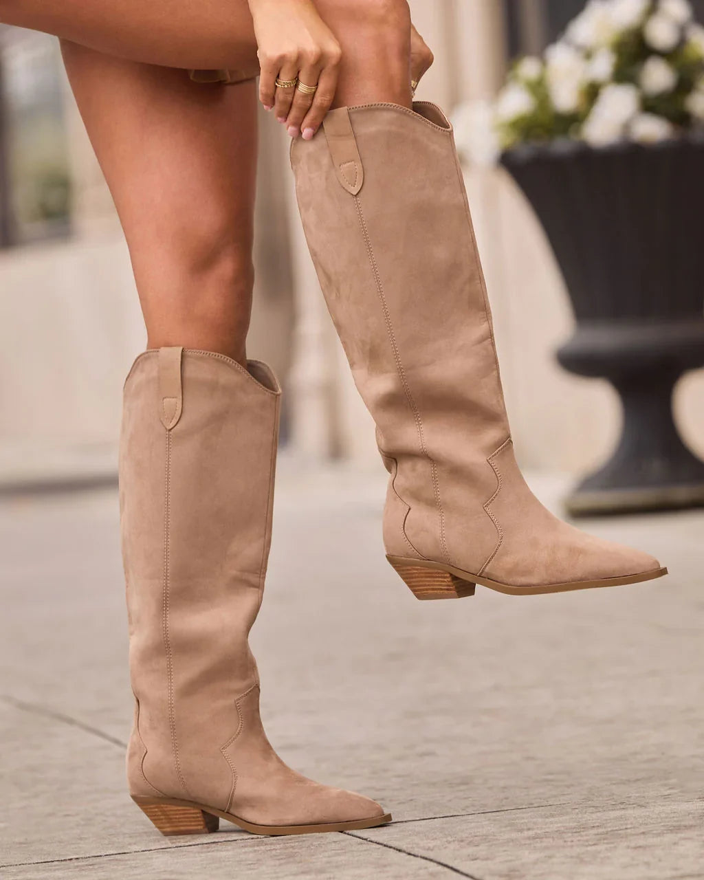 Eylana Suede Western Knee High Boot
