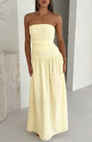 Bittersweet Babe Strapless Broderie Maxi Dress Butter